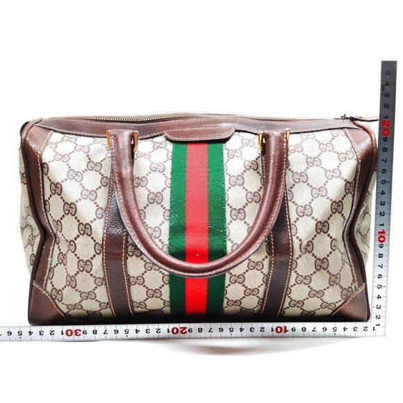 Vintage Gucci Handbag Sherry Line Brown PVC 3954966 - Picture 10 of 11